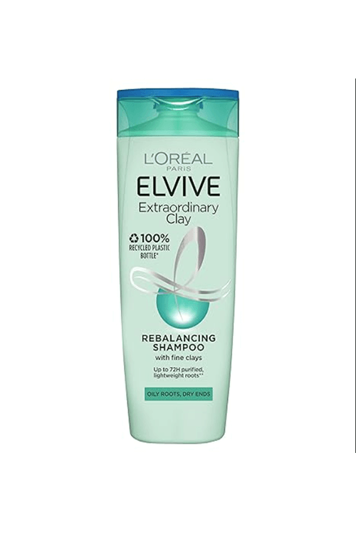 L'Oreal Paris Elvive Extraordinary Clay Rebalancing Shampoo For Oily Roots, Dry Ends 400ml